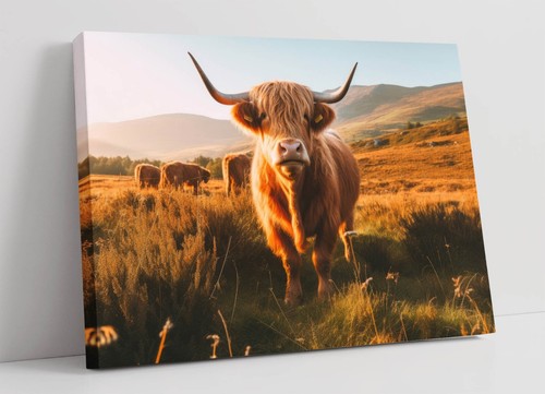 Highland cows field landscape - cows,