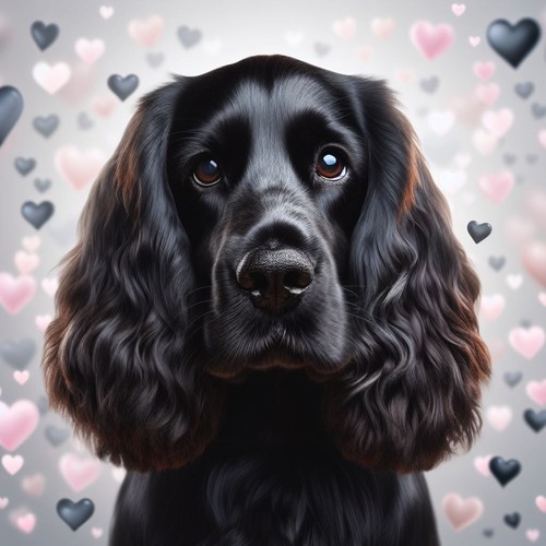 Luxury black cocker spaniel - black,