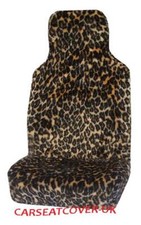 For For Renault Twizy (2012-) Leopard Faux Fur Car Seat Covers - 2 x Fronts