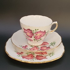 Crown Royal Bone China Made In England  Trio  Cup & Saucers