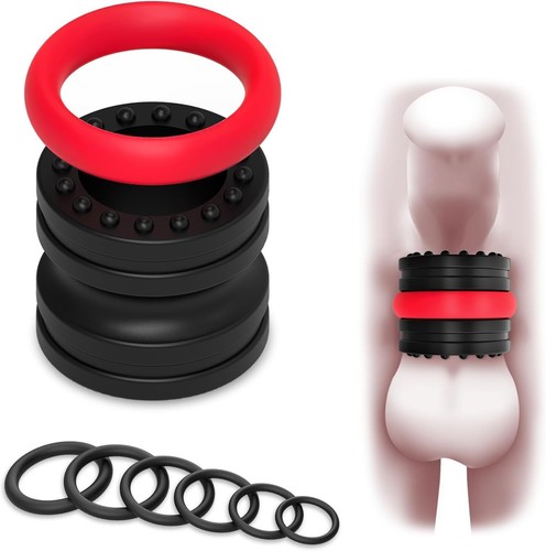 8pcs silicone penis ring for - penis,
