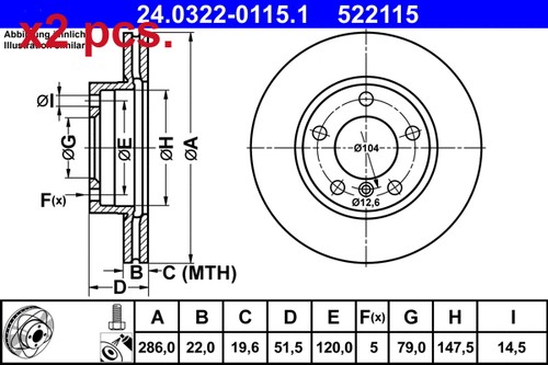 Pcs front brake - pcs, disc