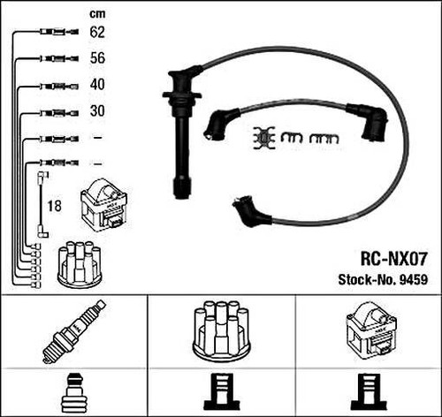 Blue ignition cable - blue, ngk