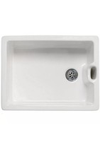 Astini Belfast 100 1.0 Bowl White Ceramic Kitchen Sink & Chrome Plug Waste