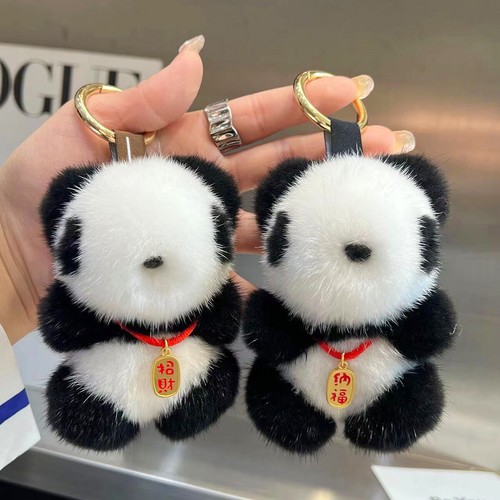 Cute panda real mink - cute, fur