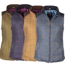 Ladies Padded Tweed Gilet