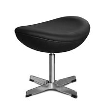 Footstool suitable for Arne Jacobsen Egg chair retro full grain leather black.