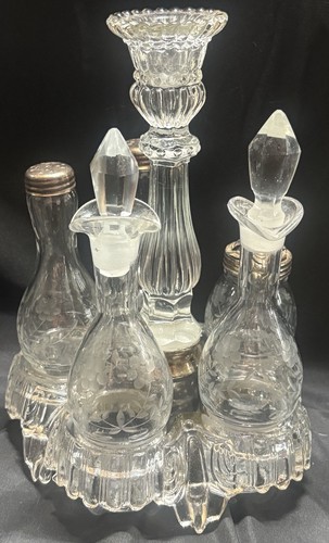 Vtg pressed glass footed - vtg,