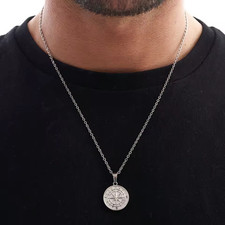 Compass Pendant Men's Necklace