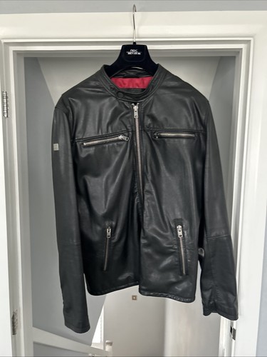 Men leather biker jacket - biker, xl