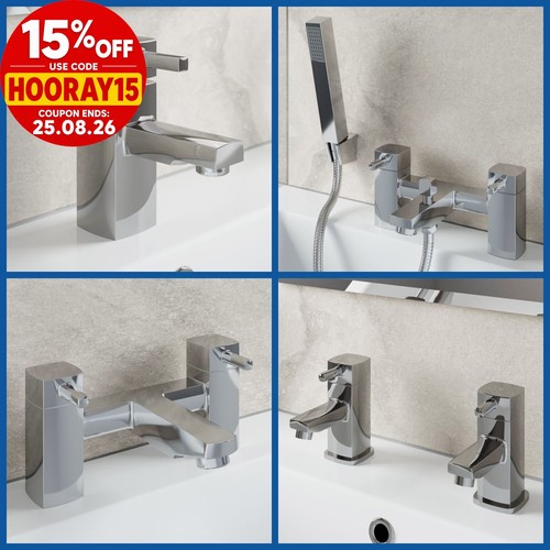 Modern chrome square bathroom - chrome,