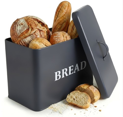 Large grey bread bin - grey,