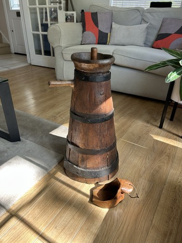 Antique butter churn.