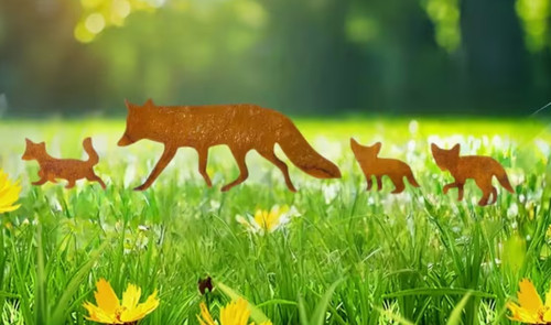 Acrylic rusty appearance fox - acrylic, &