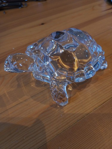Vintage glass tortoise animal - glass,
