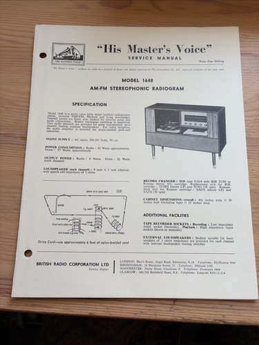 Vintage hmv service - vintage, manual