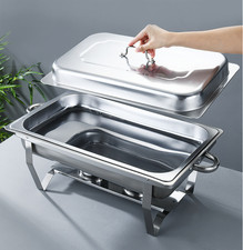 9L Stainless Steel Foldable Chafing Dish Single Buffet Food Warmer Catering