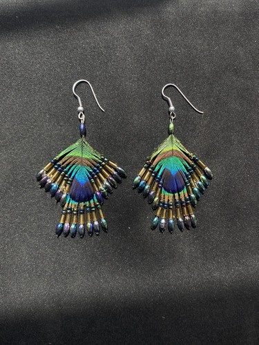 Handmade boho peacock feather - boho,