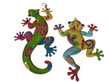 2 x Colourful green Gecko &