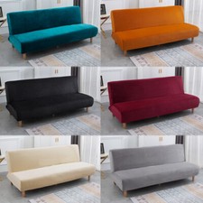 Velvet Armless Sofa Bed Cover Stretch Folding Sofa Slip Covers Couch Protector