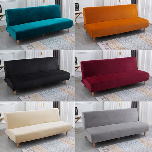 Velvet armless sofa bed cover - sofa,