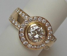 Brilliant ring ring brilliant diamonds 1.45 ct diamond 585 14ct gold size 56 DPL * certificate