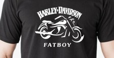 FAT BOY Harley Davidson RETRO Design T-shirt UK XL 14/16 Various Colours