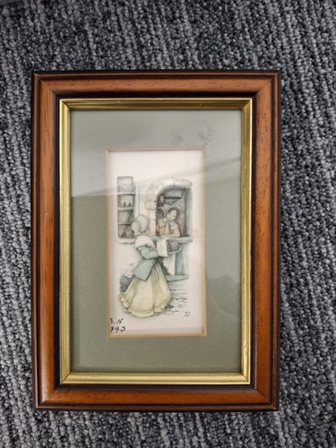 Vintage framed miniature print - miniature,