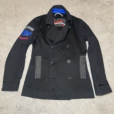 SUPERDRY 'New Denim Tailoring' Black Double Breasted Button Jacket Size Medium M
