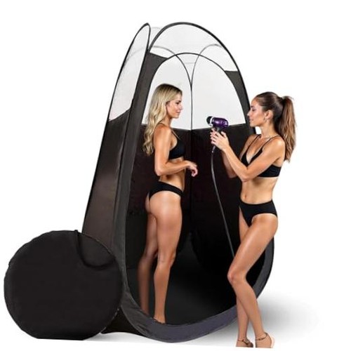 Large deluxe spray tan tent - tan,