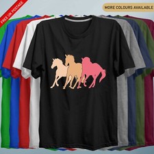 Girls Horse Silhouette Ladies T Shirt Kids Horse Riding Pony Equestrian Clothing