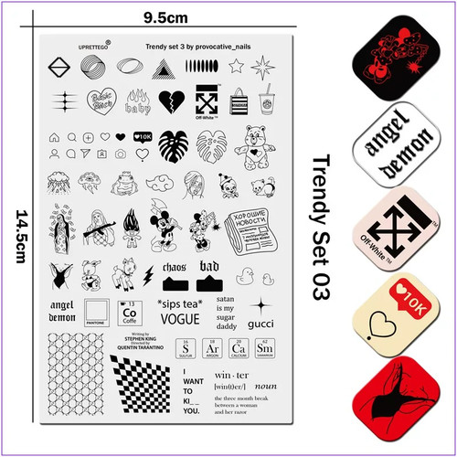 Nail stamping plate trendy - nail,