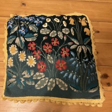 Ehrman Wool Tapestry Bruges Floral Design Candace Bahouth Hand Crafted Cushion