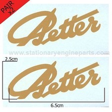 Petter Stationary Engine Gold Script Signature Transfer Decal Pair - Small