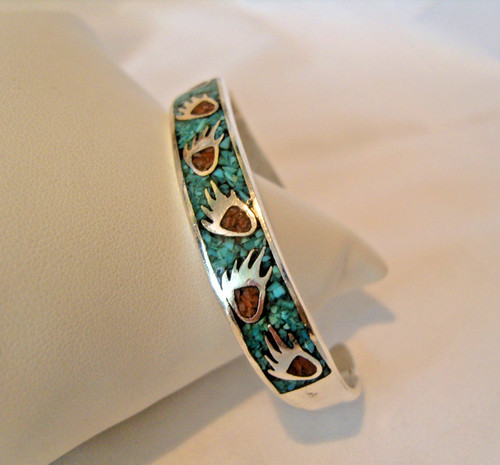 Bracelet silver turquoise - bracelet, bear