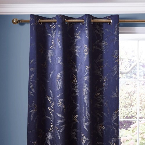 Navy bamboo luxe curtains - luxe,