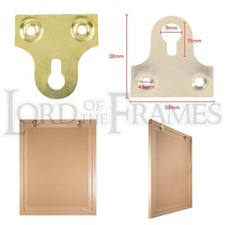 Keyhole Mirror Plates Upside Down 38mm Brass Plated Secure Picture Frame Hanging