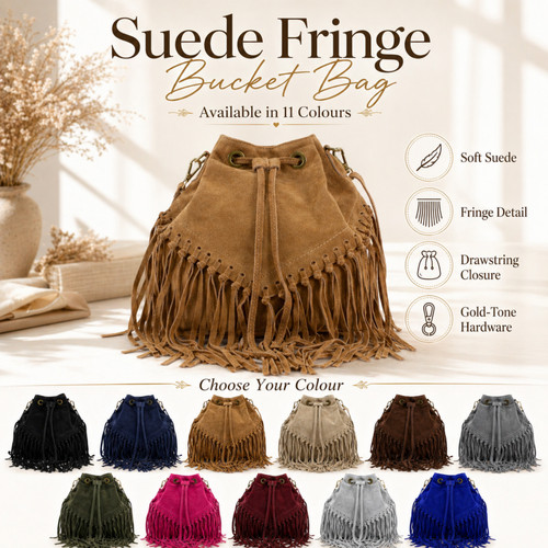 Real suede fringe - fringe, bag