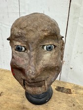 Antique Wood/Papier Mache Ventriloquist Figure Head/Marionette Puppet