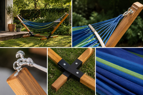 Garden hammock with wooden