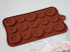 GIANT BUTTONS Silicone Mould Chocolate Coat Button Pan Candy Resin Soap Wax Melt
