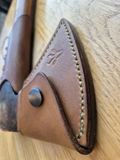 Matched leather sheath & overstrike protectors for Gransfors Bruk wildlife