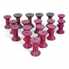 10 x Small Vintage Wooden Bobbin Reels Sewing Display