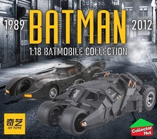 Batmobile 1:18 Die Cast Models 1989 Burton and 2012 Tumbler QY Toys