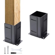 Post Base Kit Adjustable Post Bracket for Wood Posts Deck and Fence Stability