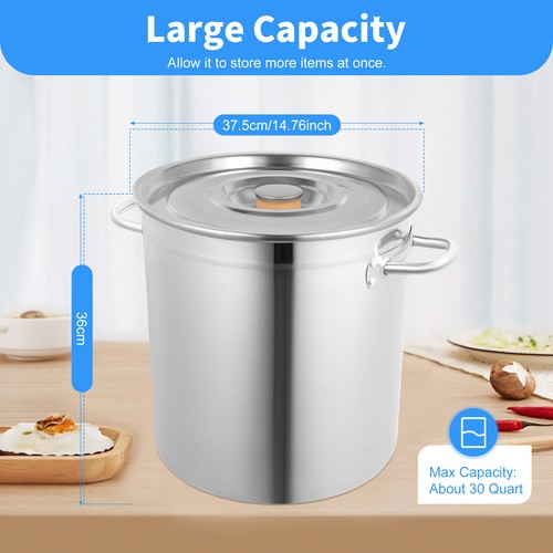 35l large stainless - stainless, deep