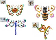 Large Metal Garden Wall Art Plaque Choice of 4 Bee Butterfly Dragonfly Hummi Gem