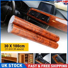 30*100cm Waterproof Walnut Wood Grain Vinyl Wrap Car Sticker Film Self Adhesive