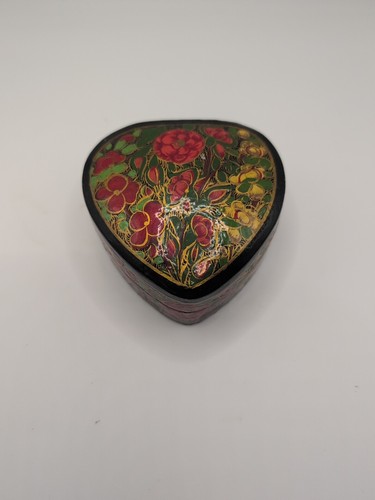 Small paper mache trinket box - small,