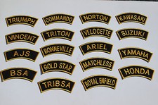 Traditional Motorcycle Shoulder Patches -Sew On -Rockers -Ton Up Boys - 29 Types